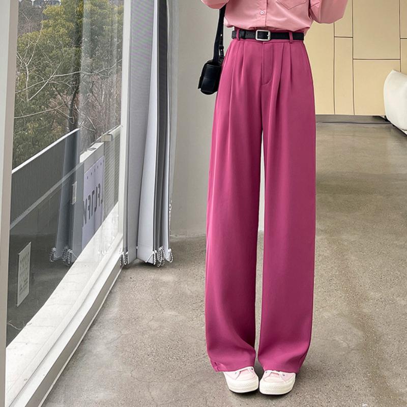 Suit Pants Pants for Women's Spring New High-waist Straight-leg Casual Pants Loose Drape Wide-leg Pants