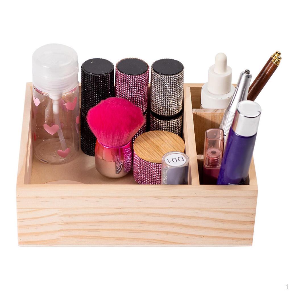 Wooden Nail Art Storage Box Display Organizer Accessories Professional Lightweight Salon Portable