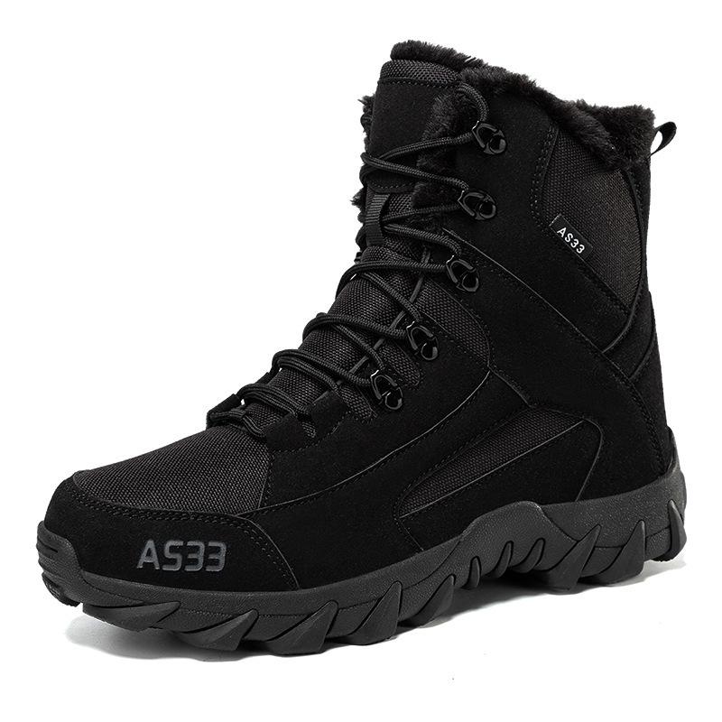 

New men s winter outdoor hiking shoes large size high-top combat boots velvet tactical boots wild outdoor casual shoes 47