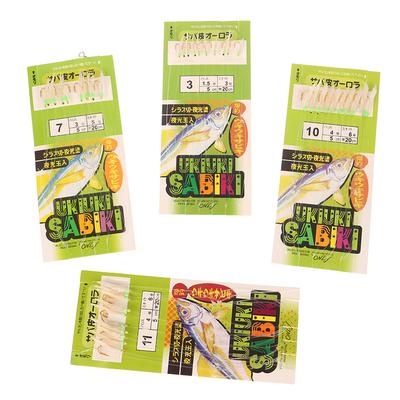10Pcs/Pack White Fish Skin Bionic String Hook Apollo Uki Uki Sabiki White Fish Skin Fish Fishing Hook Fishhooks Fishing Tool