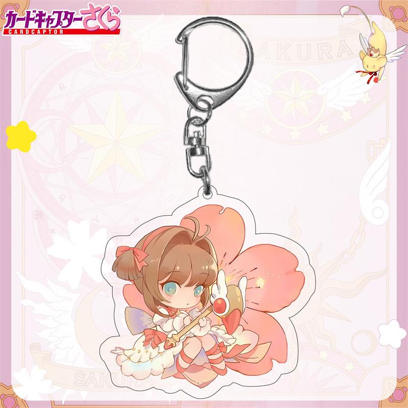 

Catoon Magic Card Girl Sakura CERBERUS KINOMOTO SAKURA Anime Pendant Keychains Holder Car Key Chain Key Ring Bag Hanging Doll