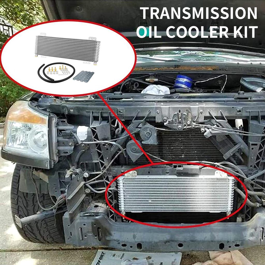 40k Transmission Oil Cooler Kit Compatible with Heavy Duty 40,000 GVW Max, Low Pressure Drop Trans