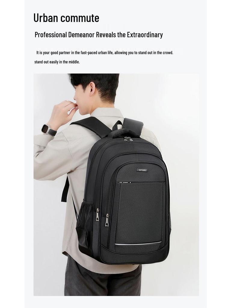 Men's Fashion Laptop Backpack - Large Capacity, Simple Design, Ideal for Students and Commuters.
