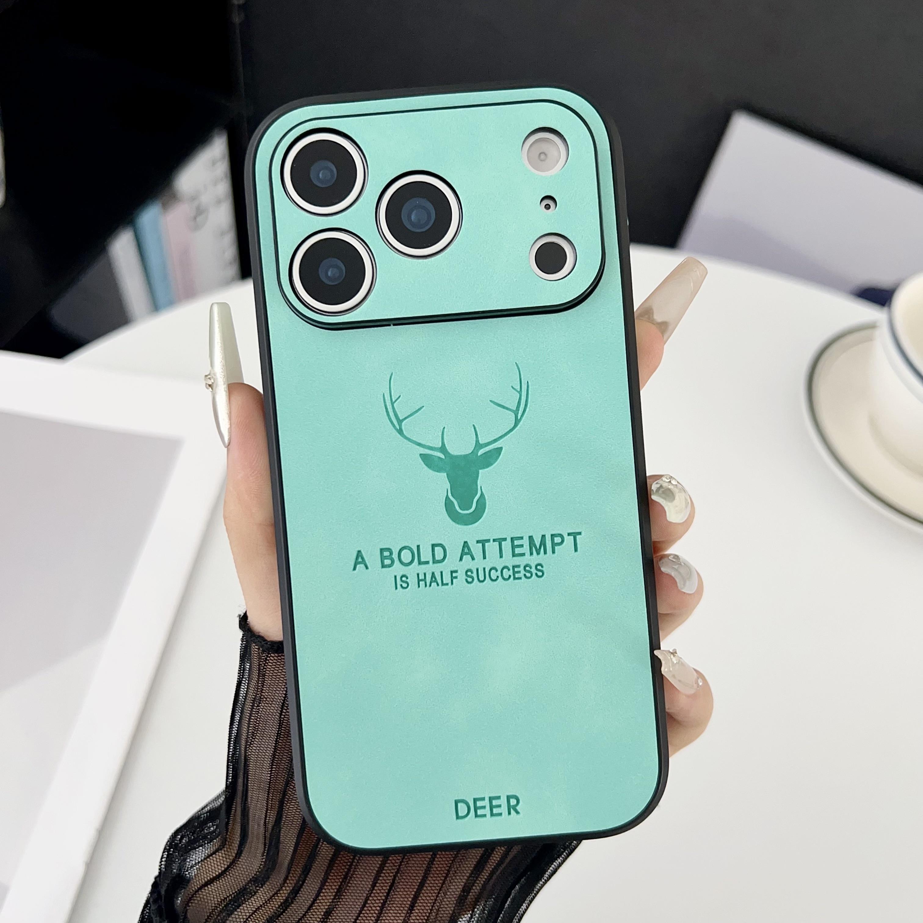 

For iPhone 17 Pro Max Case Deer Pattern PU Leather Coated PC TPU Phone Cover Compatible with MagSafe