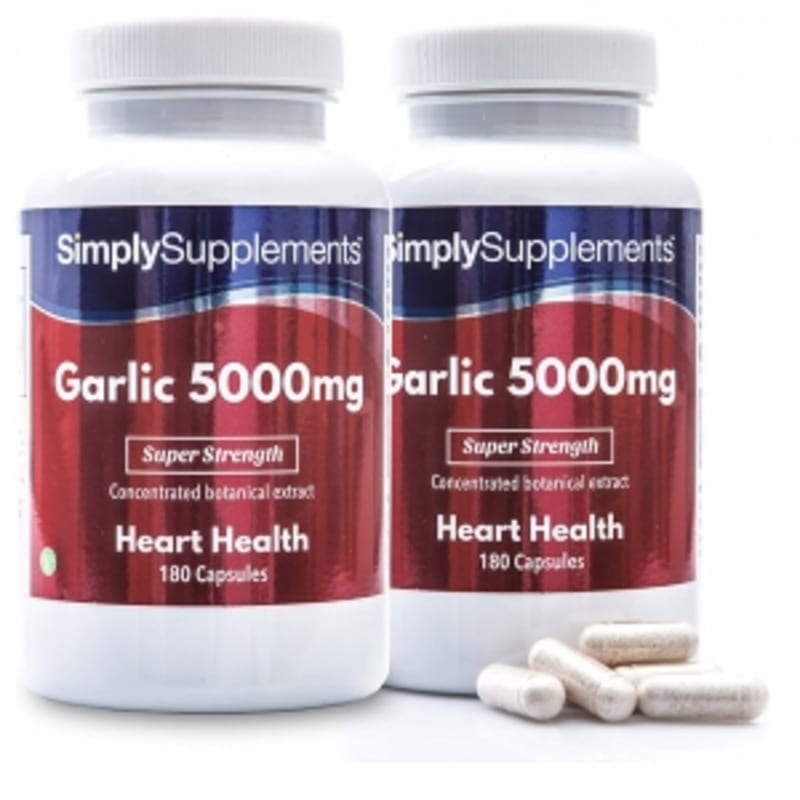 

SimplySupplements Garlic 5000 mg, Heart Health 360 Capsules