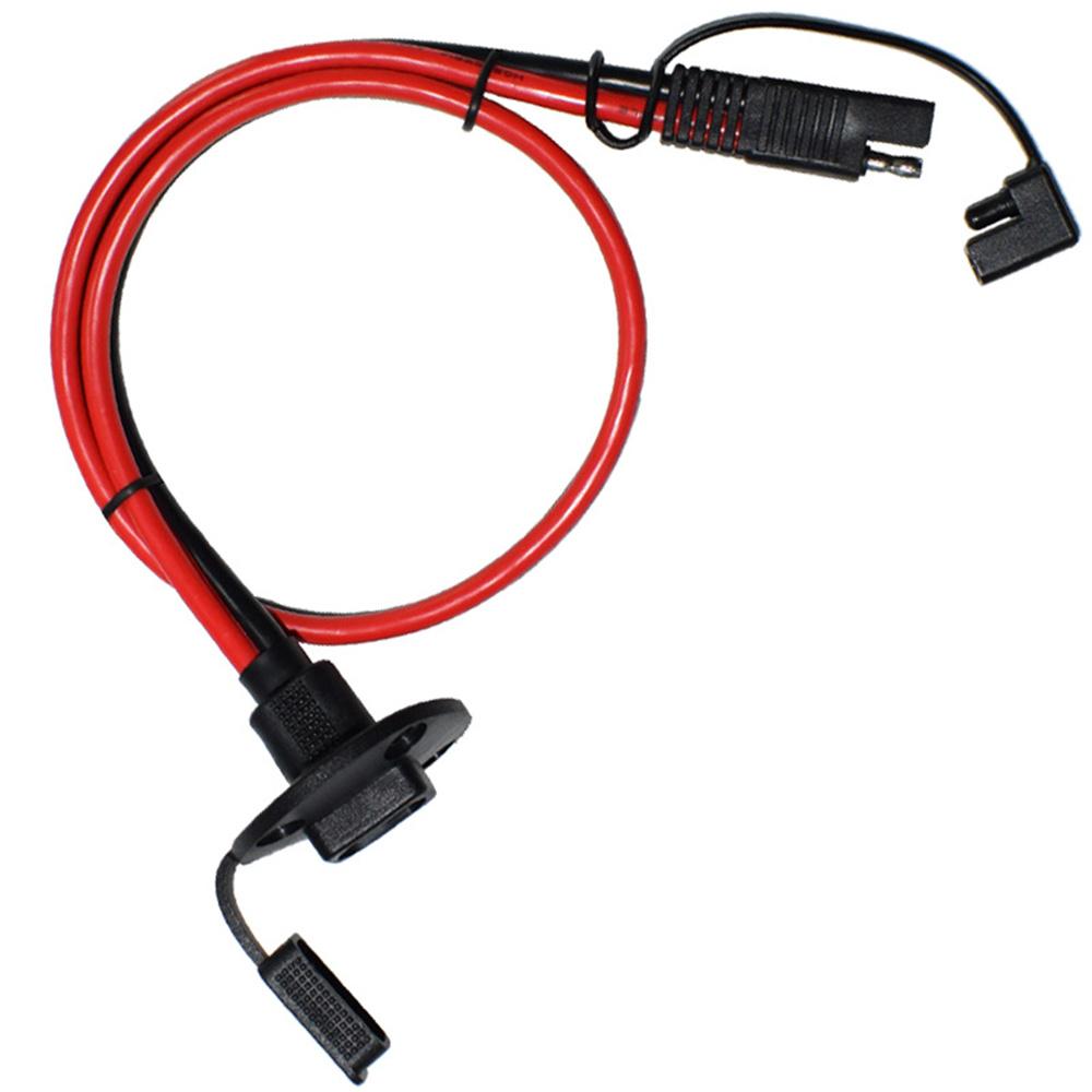 SAE Socket Sidewall Port Weatherproof Universal SAE Connector 10AWG 60cm SAE Cable for Motorcycles Solar Generator Battery
