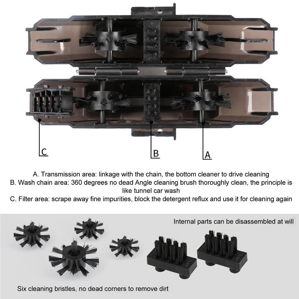 Durable ABS Bike Chain Scrubber 15×7×2.6cm Black Cycling Chain Scrubber Chain Cleaning Tool Cycling Maintenance