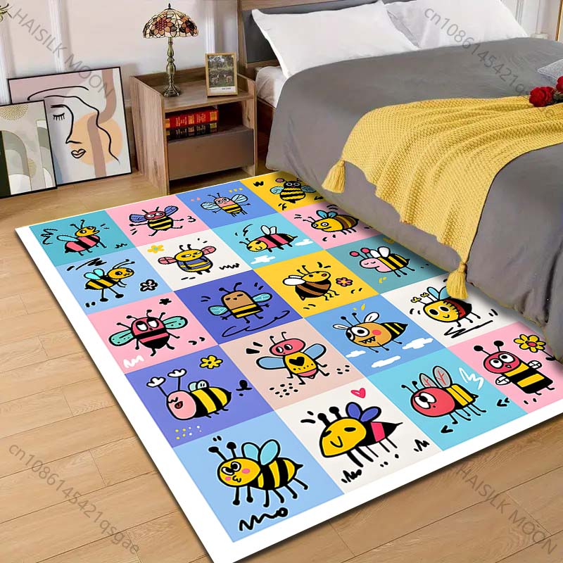 Multiple sizes Cartoon Bees Collection Carpet for Living Room Bedroom Sofa Home Decor Rus Non-slip Floor Mat Luxury Gift