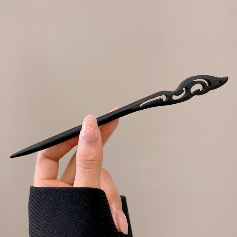 Traditional Sandalwood Hairpin for Chinese Cheongsam & Hanfu Updo