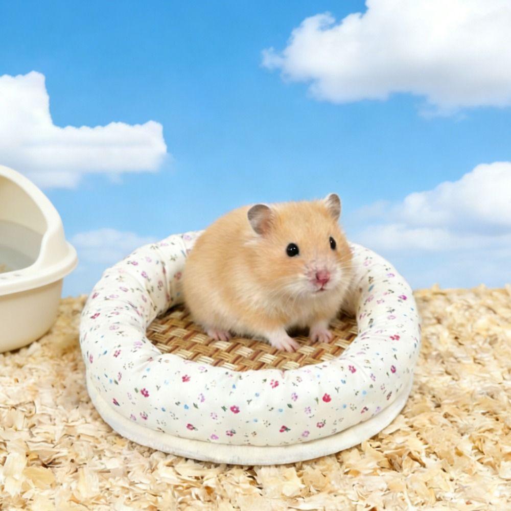 Heat-dissipating Hamster Cooling Bed Rattan Mat Hamster Sleeping Pad  All-season