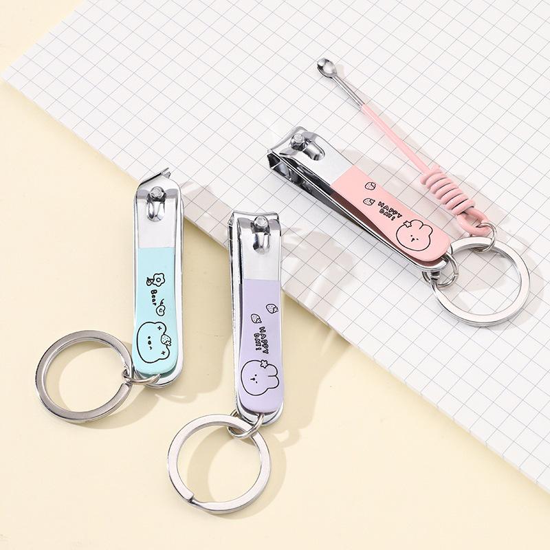 Cartoon Nail Clippers & Ear Spoon Set: Cute Manicure & Pedicure Tools for Students and Girls