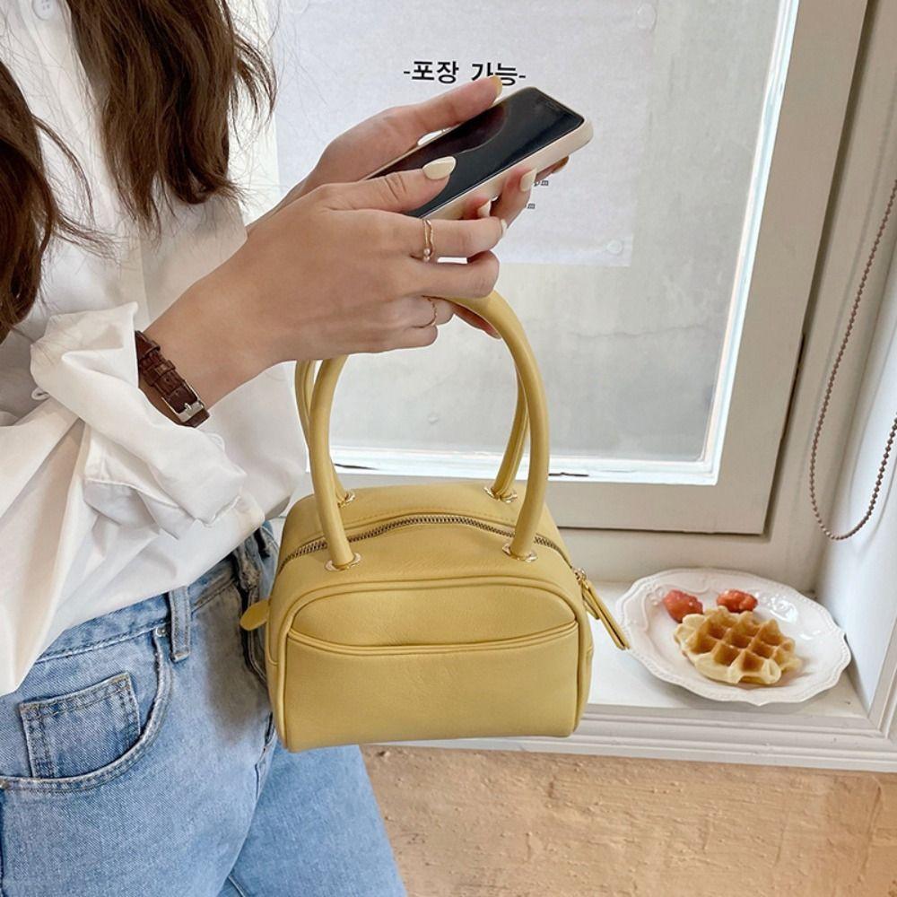 

Женская сумка-подушка из искусственной кожи, однотонная квадратная сумка, элегантная маленькая женская сумка