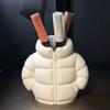 3D Printed Puffer Jacket Pen Holder Gradient Color Abstract Desktop Organizer For Students Home Office Classroom Novelty Gift
