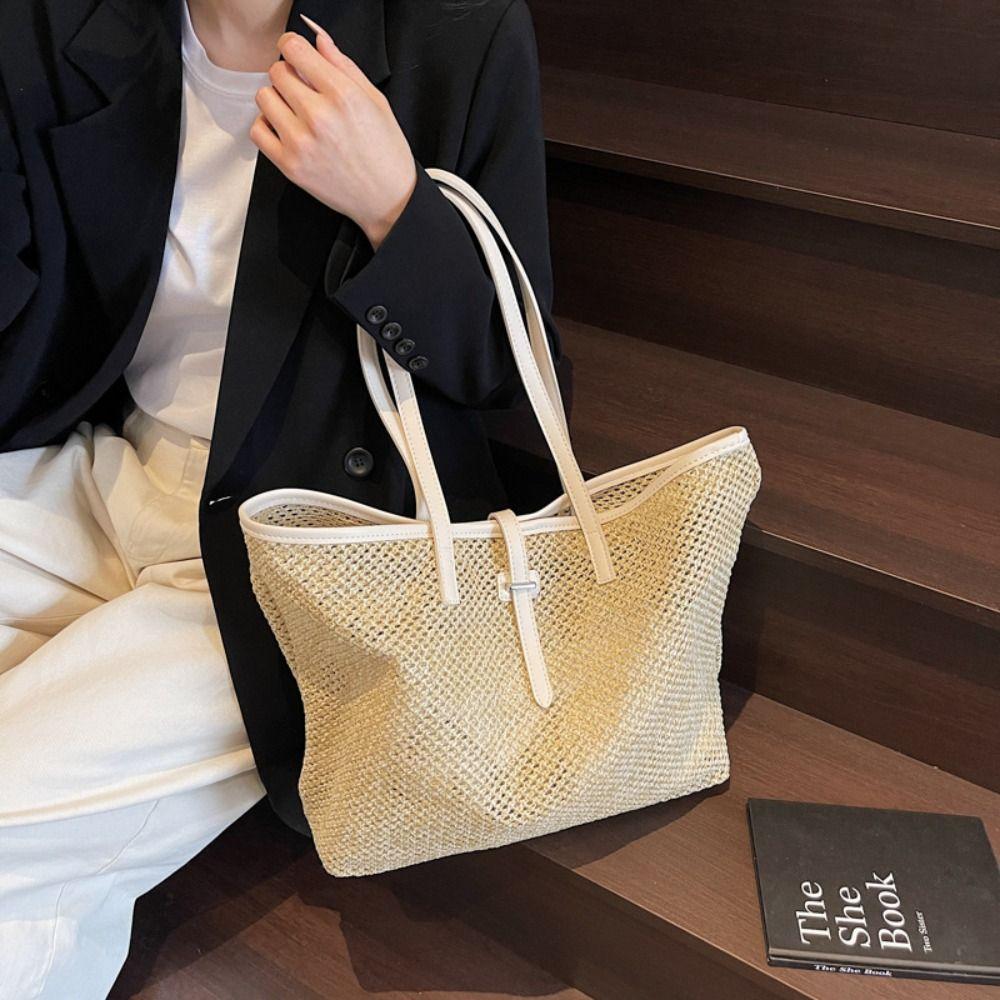 Boho Woven Straw Bag Beach Shoulder Bags Ins Straw Tote Bag  for Women