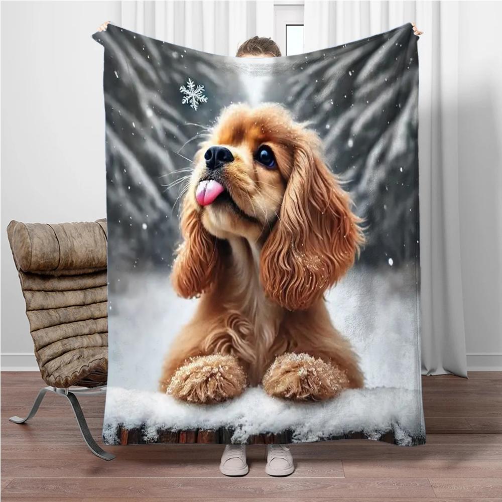 Uroczy Królik na Śniegu Flanelowy Koc Domowy Sofa Przerwa na Lunch Koce do Łóżka Dzieci Student Koc Pokrowiec na Drzemkę Prezent dla Dzieci