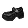 Thick-soled muffin heightens with one pedal of Velcro Mary Jane shoes, children's summer skirt 2025 new popular single shoes