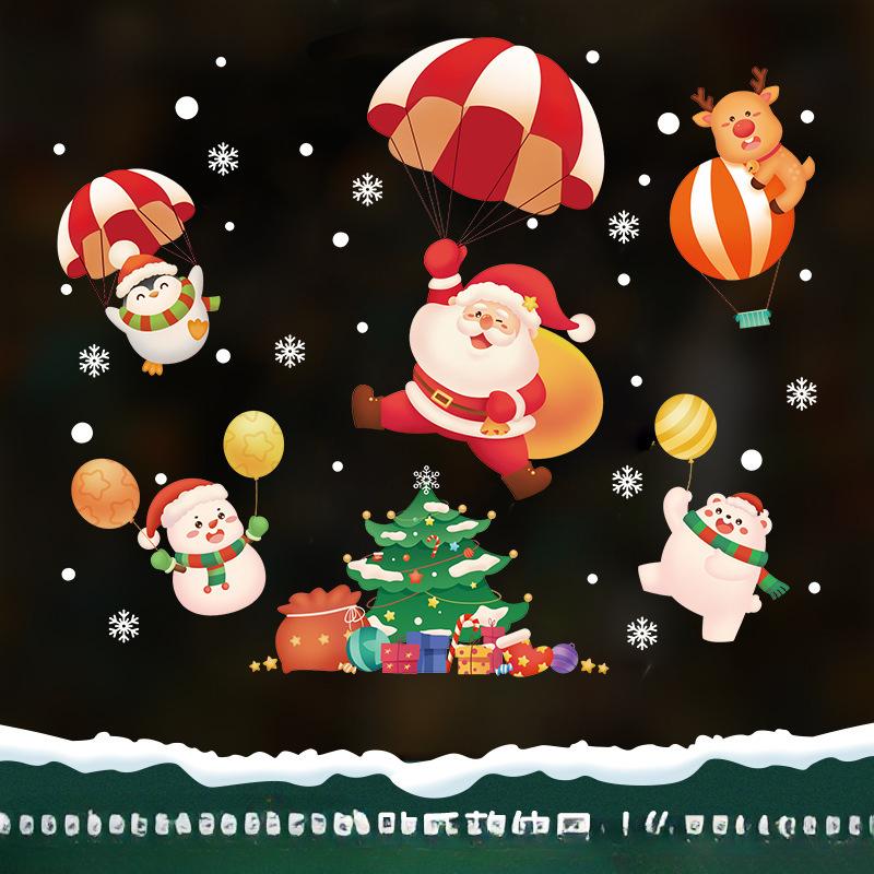 Christmas Decorations, Shopping Mall Stores, Glass Window Door Stickers, Event Atmosphere Scene Layout,  1 Piece, 45*60cm/17*7*23.6 Inch