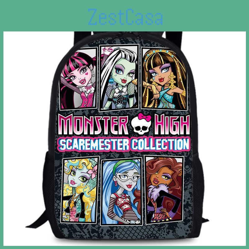 Monster High Unisex 15in Backpack Ergonomic Support Oxford Fabric Schoolbag