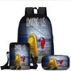 Amongi Game Merchandise Anime Backpack Among Us Three Piece Set School Bag Space Werewolf Backpack