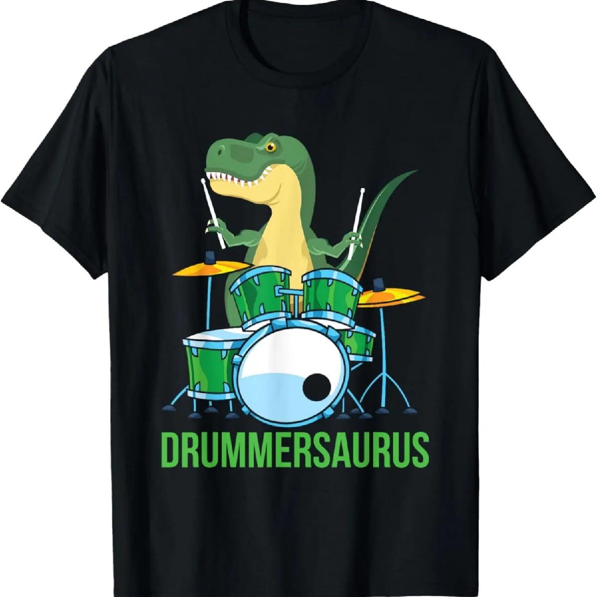 

Funny T Rex Percussion Drummersaurus Drummer Boys Gift Drums T-Shirt XXXXXL чорний