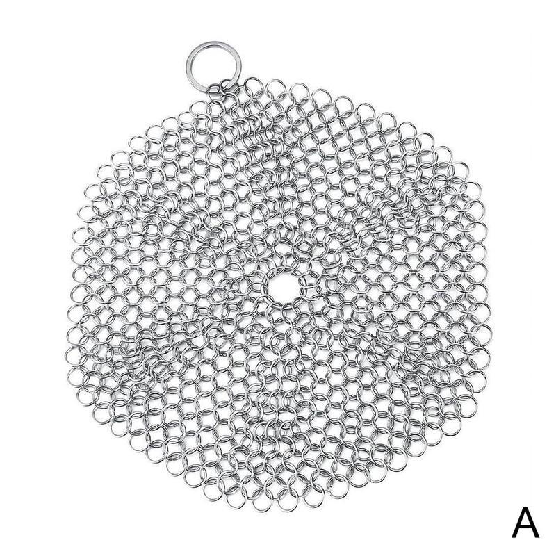 Kitchen Cleaning Ring Stainless Steel Cleaner Chainmail Scrubber Brush Pan Net Home Cookware Reusable Washing Net Cleaning Tool
