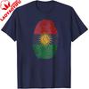 Kurdistan Fingerprint Flag Design TShirt Patriotism Daily Life Casual Shirt Kurdish Men Women Unisex Tee Summer Cotton Tops