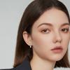 925 Sterling Silver Fashion Pearl Hoop Earrings New Jewelry for Women