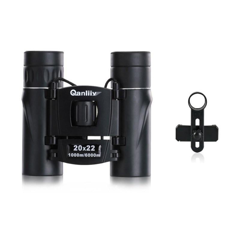 

QANLIIY 20X22 Portable Binoculars BAK4 Prism Lens Binoculars Tactical Binoculars for Bird Watching Hunting Black