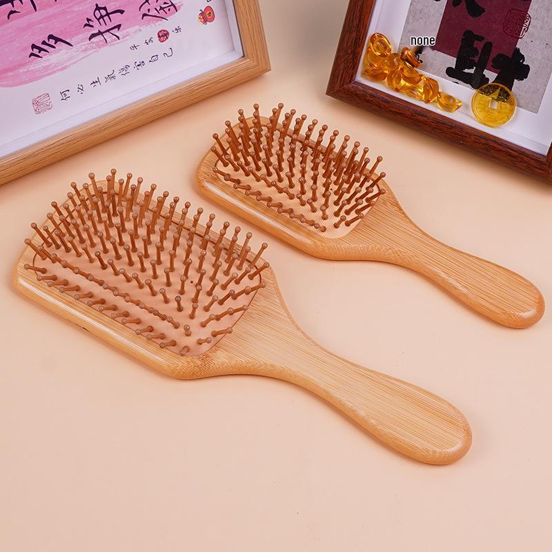 Moso Bamboo Anti-Static Air Cushion Hair Comb - Small & Large Square or Round for Fluffy Hair & Massage