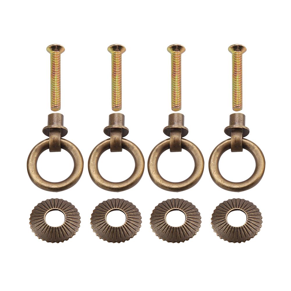 4pcsCelsiuspack   Simple Vintage Pull  s Cosmetic Case Jewelry Box Attachment Handle Brass