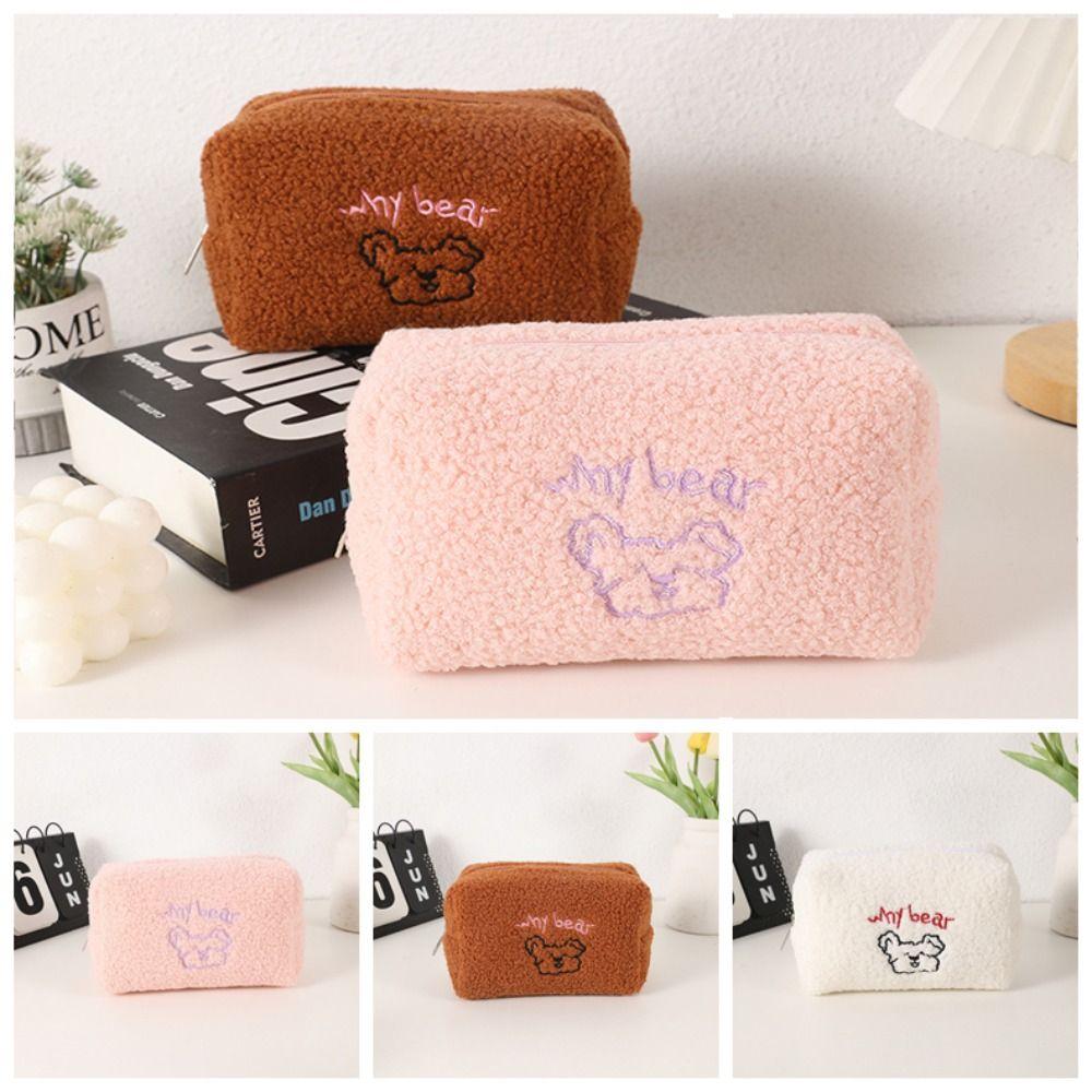 

Plush Pen Bag Bear Stationery Organiser Simple Pencil Box School Office Supplies