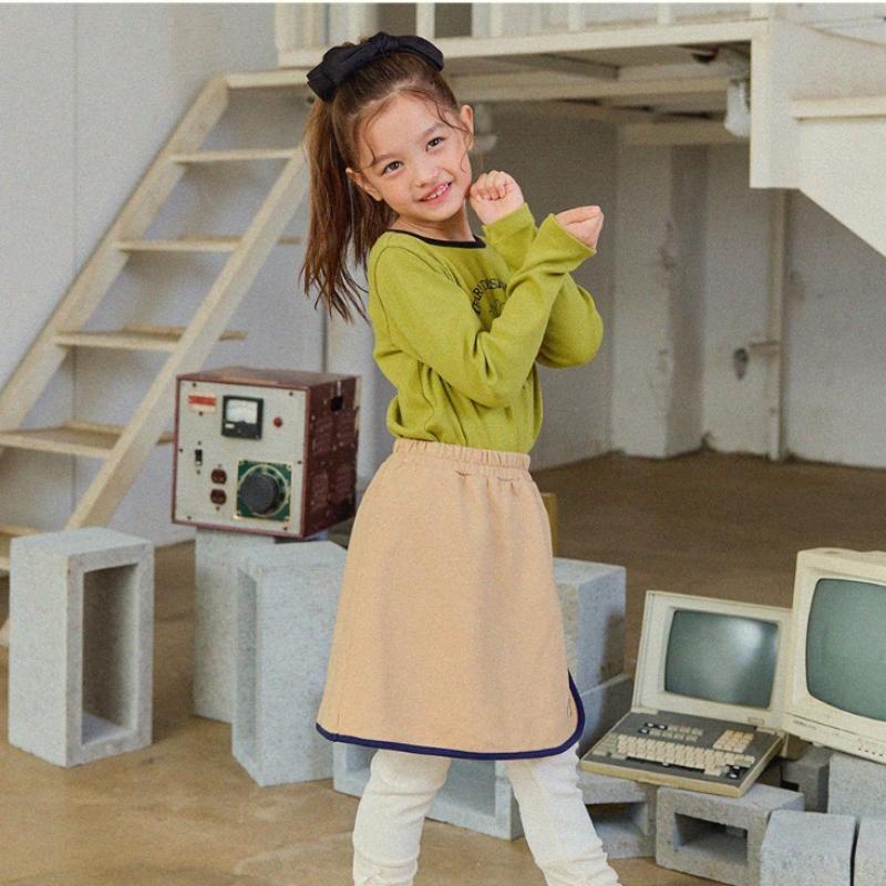  Olivan  Simple Logo Wrap Skirt Pants  Beige 