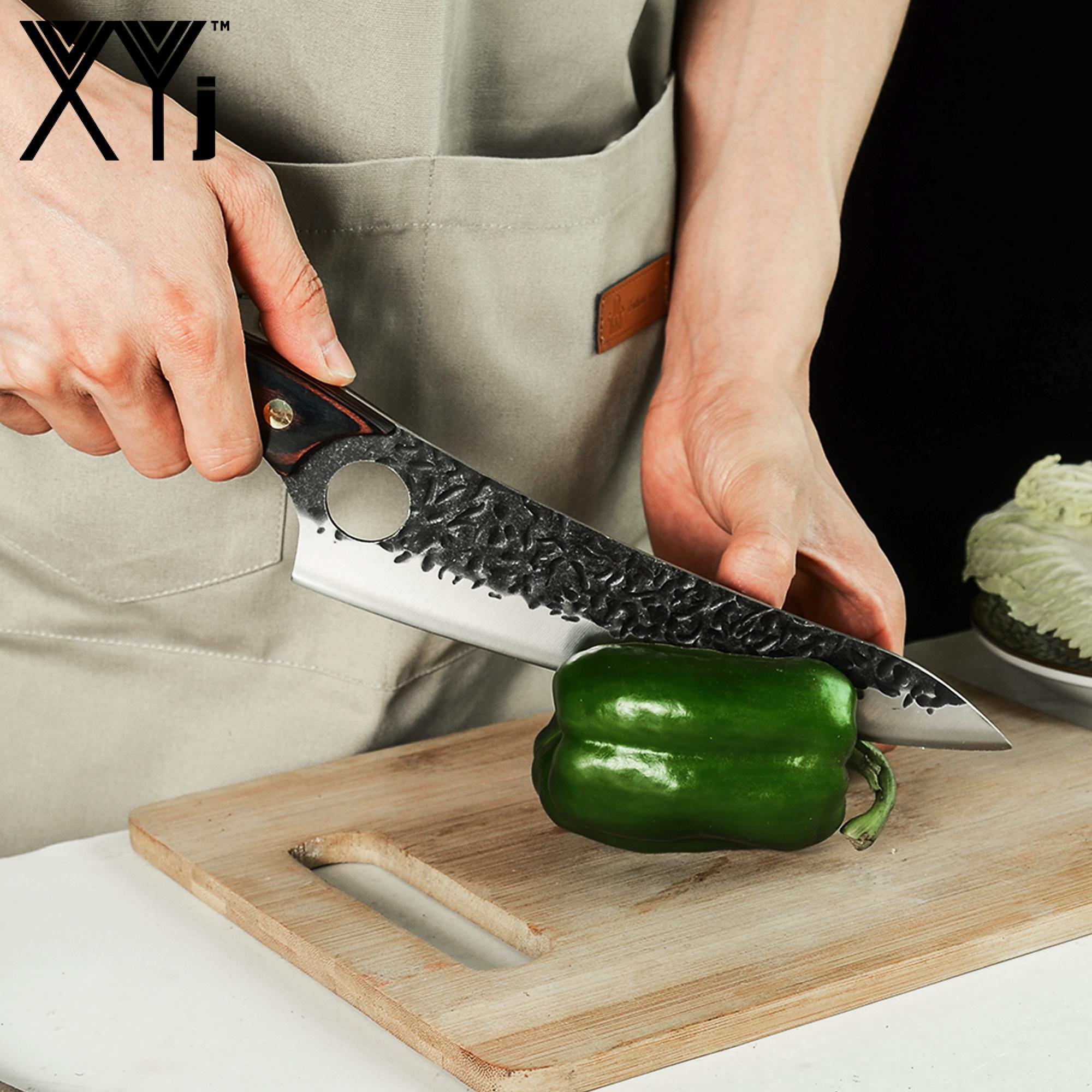 

Chef Knife Высокоуглеродистая нержавеющая сталь Full Tang Нарезка Дерева Ручка Мясо Рыба Инструменты для приготовления пищи