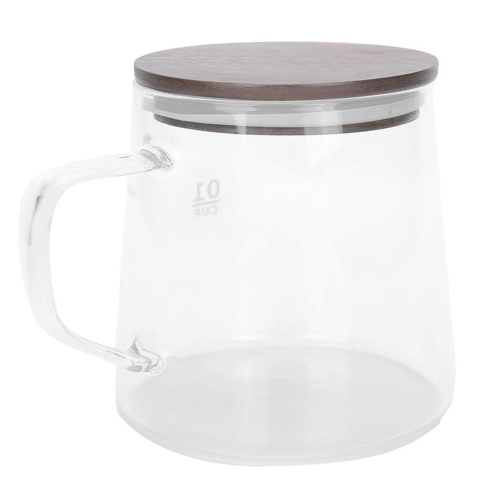 Coffee Pot with Lid HeatResistant Glass Heat Insulation Handle Kettle for Tea Milk Juice
