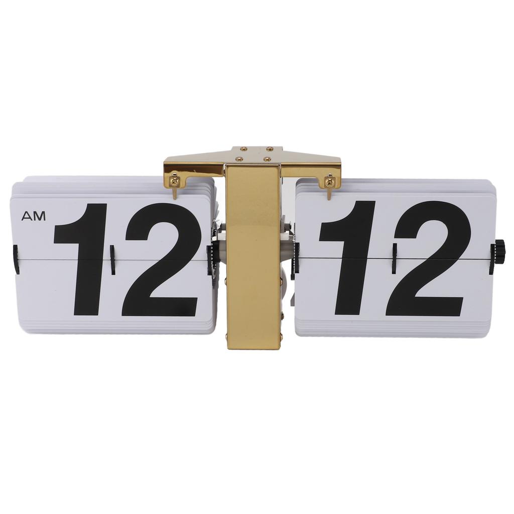 Automatic Flip Clock Mechanical Clock Battery Powered Retro Digital Flip Down Clock for Desktop Standing Wall Hanging