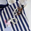 Adorable Rabbit Cherry Charm Keychain With Imitation Pearls Detachable Phone Strap Bag Accessories For Girls