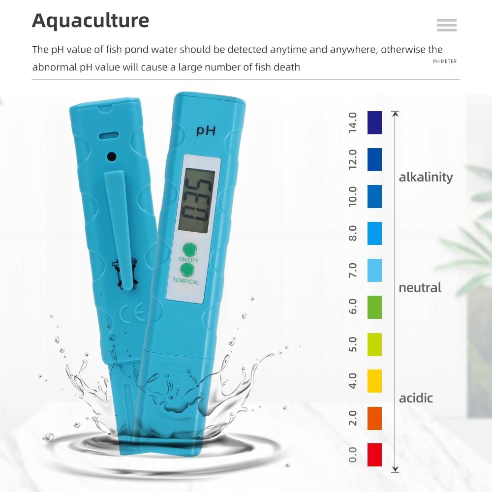 Digital PH Meter Pen Water Quality Tester Accuracy 0.01 PH Temp Test Aquarium Pool Drinking Water Detector 0-14pH