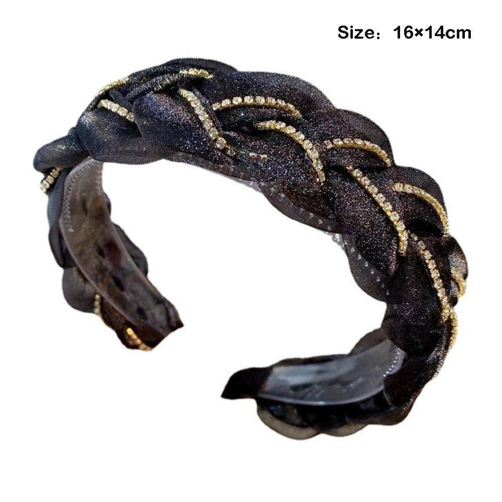 Non-Slip Organza Braided Headband Elegant High Cranial Top Headband  Women's Hair Accessories