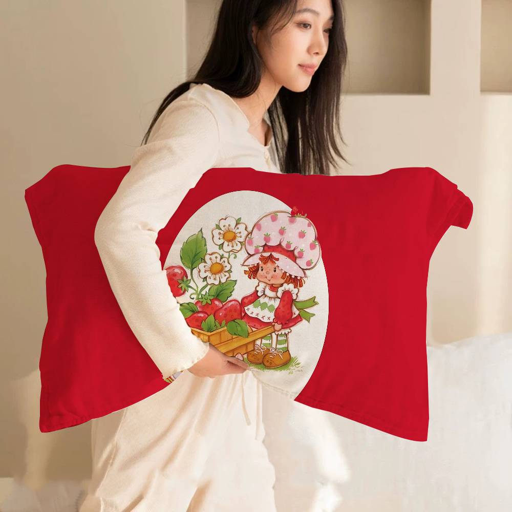 Classic Animation S-Strawberry S-Shortcake Pillow Towel Pillowcase For Hair And Skin, Standard Size Set Of Super Soft Pillow