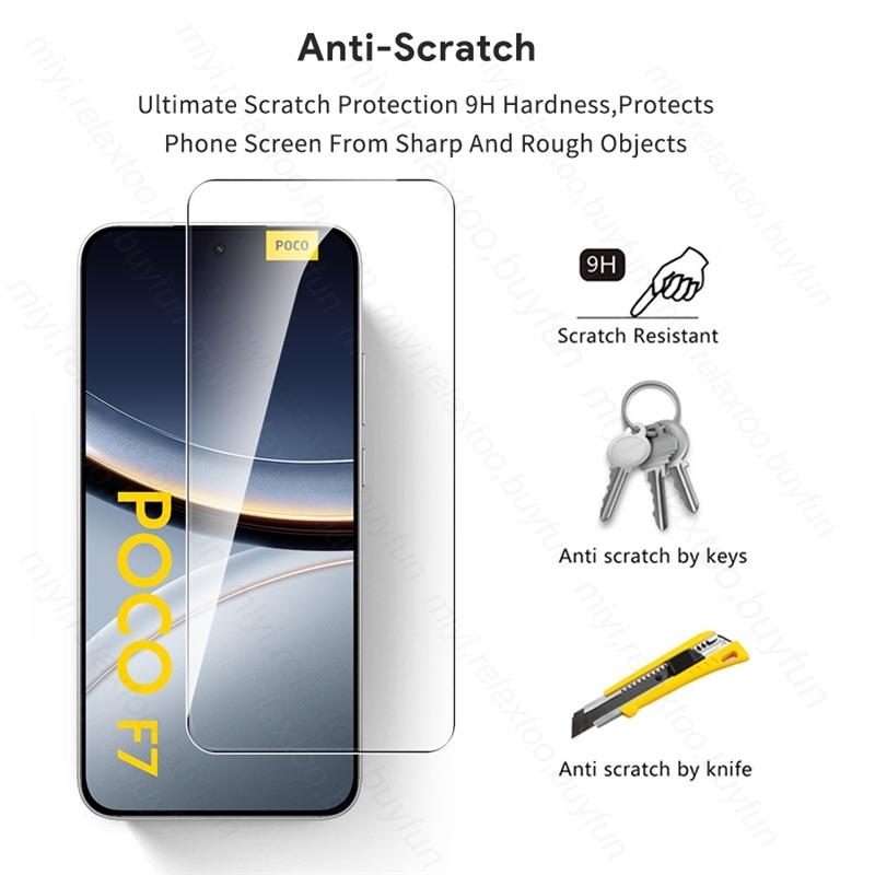 PocoF7 Glass 2To1 Clear 9H Screen Protector Tempered Glass For Poco F7 5G Global Camera Glass On Poxo Poko Little F7 F 7 7F