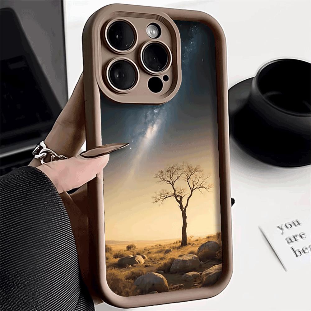 Shockproof Phone Case For Xiaomi Redmi Note 14 13 12 11 10 9 8 7 Pro/Plus Anti-Drop Protect Lonely Starry Sky Tree Protect Cover