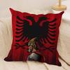 AAlbaniaS Flag Cushion Cover Short plush Doublesided Print Square Throw Pillow Covers Sofa Home Cushion Decor
