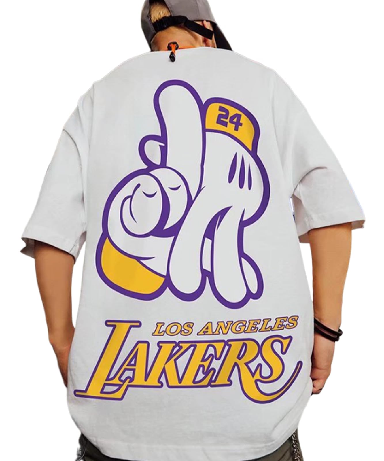 

Мужская футболка с коротким рукавом Los Big Cut и оверсайз, короткая, с круглым вырезом, не свободная, большая [Blanc Blanc], Lakers, Angeles, Уличный, Спортивный, Большая, Силуэт, Сшитая, белый