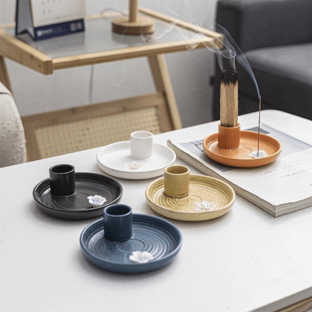 Multifunctional Ceramic Incense Burner 3 in 1 Censer Sage Palo Santo Holder Home Decor Flower Incense Stick Holder Gymnastics