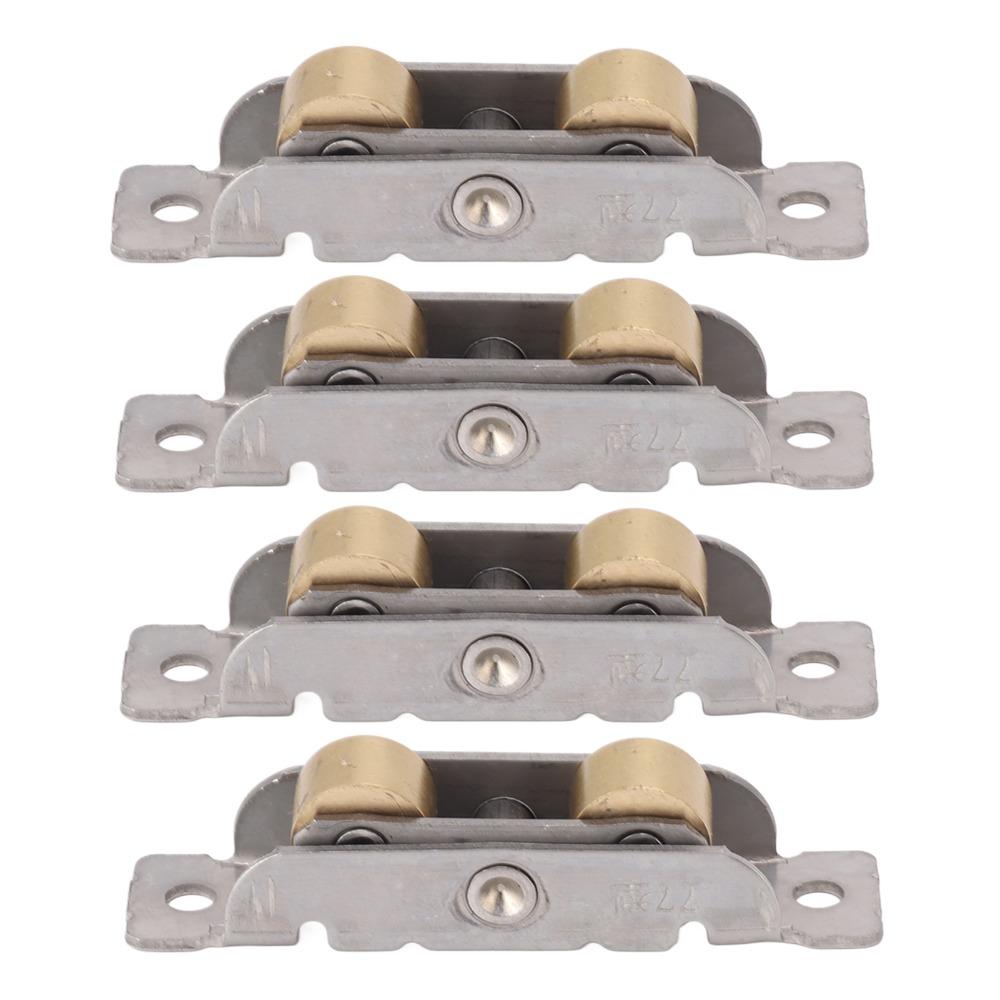 4PCS Stainless Steel Window Rollers Heavy Duty Copper Ball Wheels Sliding Roller Assembly With Screws