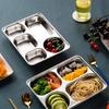 304 Stainless Steel Partitioned Dinner Plate Lunch And Dinner Tray Divided Plates Dinnerware Plate Thick Compartmentalized Plate