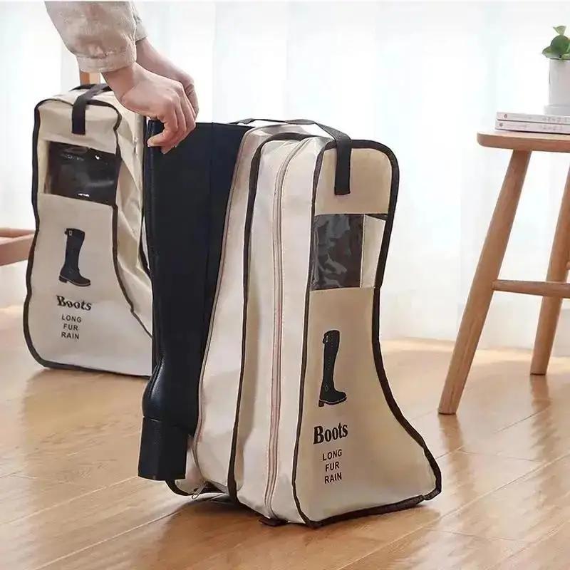 Home Shoes Storage Bags Portable Design Rain Boots Visible Dustproof Cover Household Travel Zipper Pouch Organize Accessories