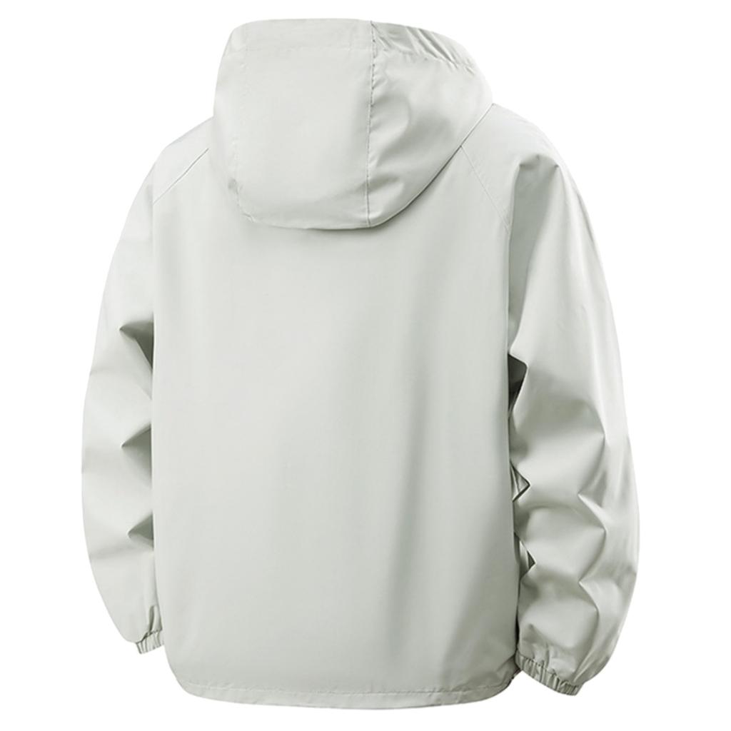 Men's And Women's Solid-color Casual Sports Outdoor Hooded Windbreaker, Men's And Women's Zipper Jacket