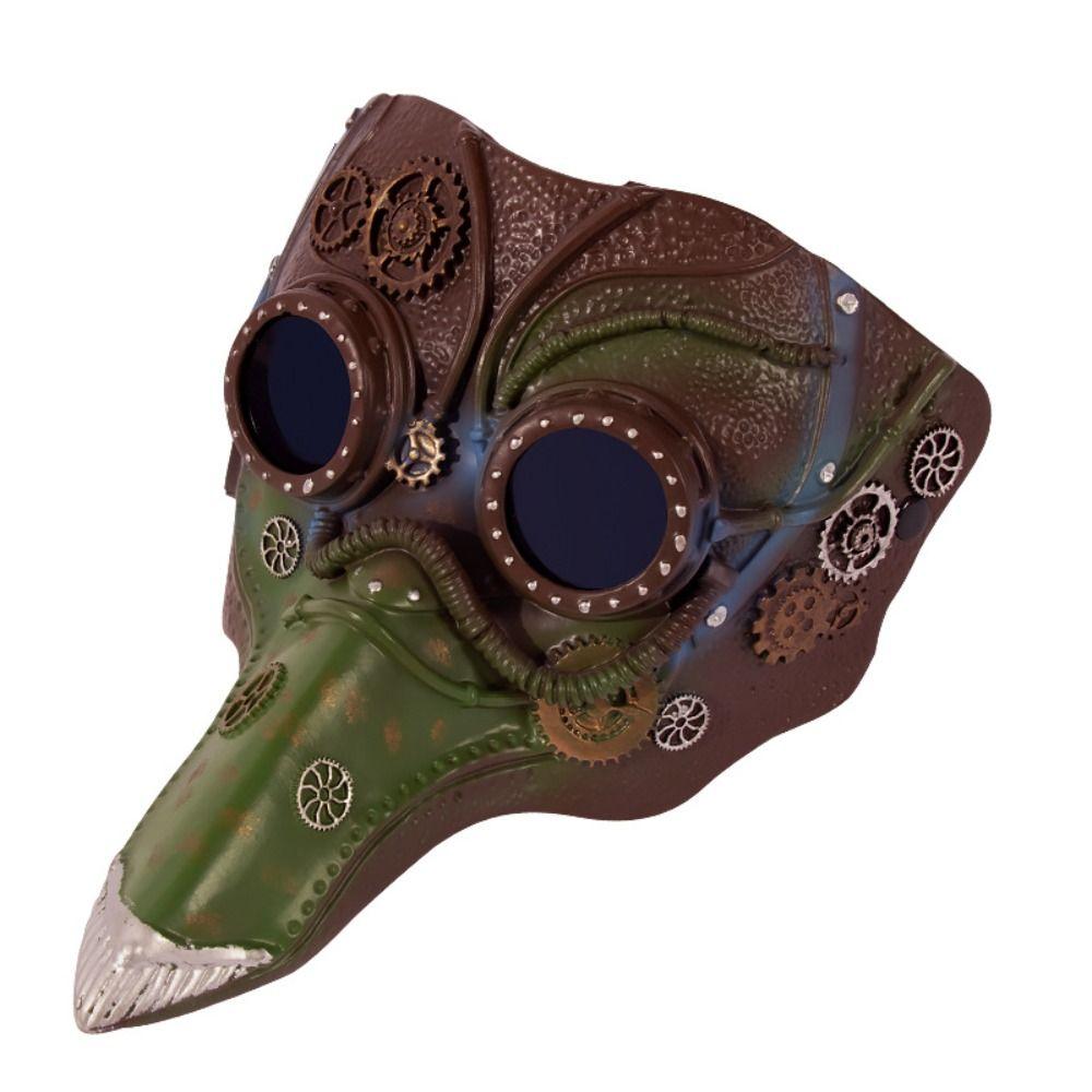 

Scary Bird Mouth Mask Long Nose Plague Beak Mask Funny Steampunk Plague Mask Dress-up Proboscis зелений