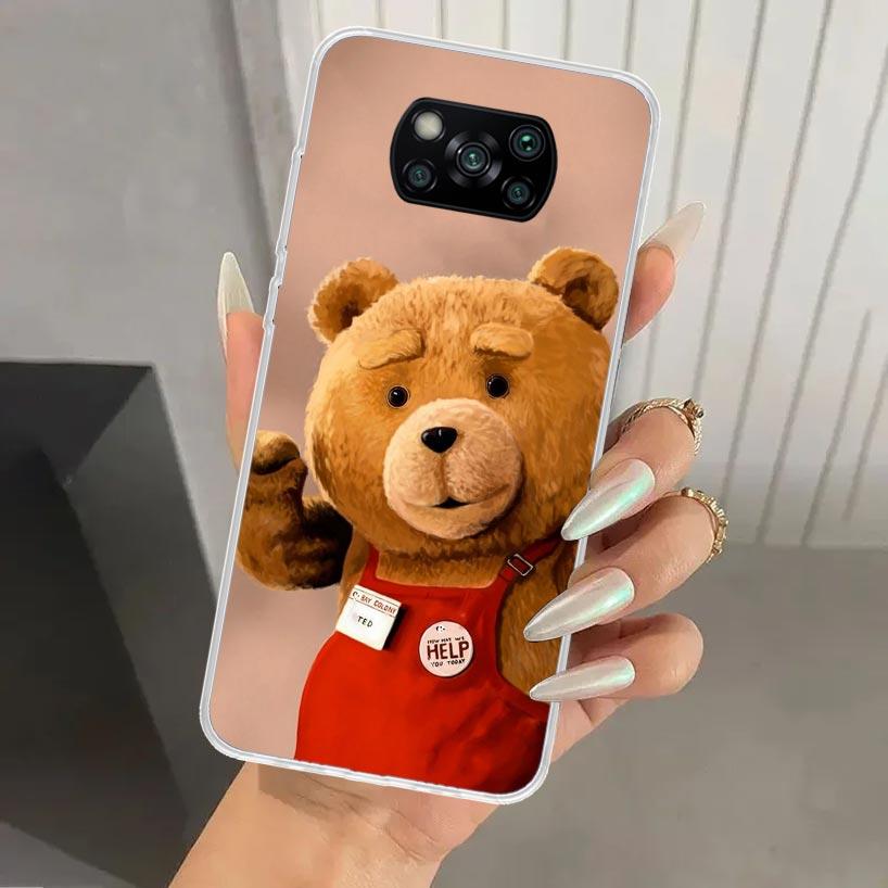 

Naughty Cute Bear Funny Mascot Phone Case for Xiaomi Poco X7 X6 X5 X4 X3 Nfc F6 F5 F4 GT F3 F2 Pro F1 M5S M4 M3 5G Soft Funda Pr Xiaomi Poco M5S
